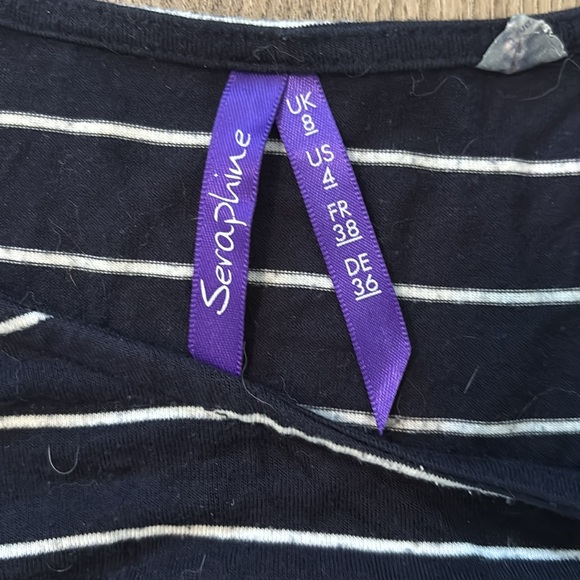 ☀️2/$15☀️ Maternity/Nursing Dress, Navy & White Striped - Picture 2 of 3